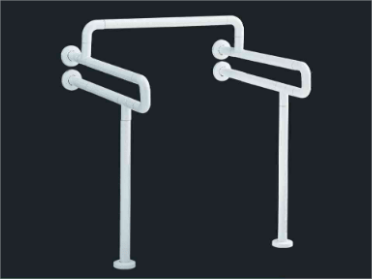 Double U-shaped armrest (toilet)-