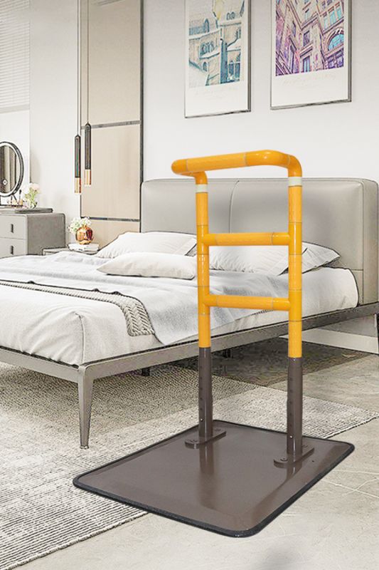 Movable bedside armrest-