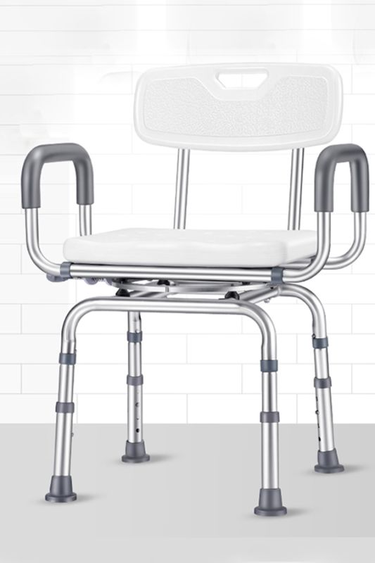Aluminum alloy rotating shower stool-