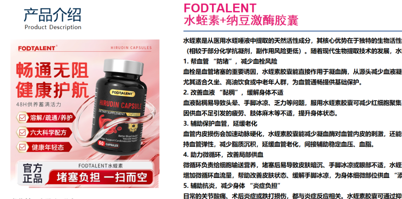FODTALENT水蛭素+納豆激酶膠囊-